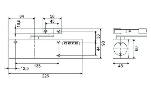 Чертеж GEZE TS 2000
